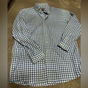 Vineyard Vines Whale Shirt Blue Gingham Men’s Size Large 16-18 Long Sleeve